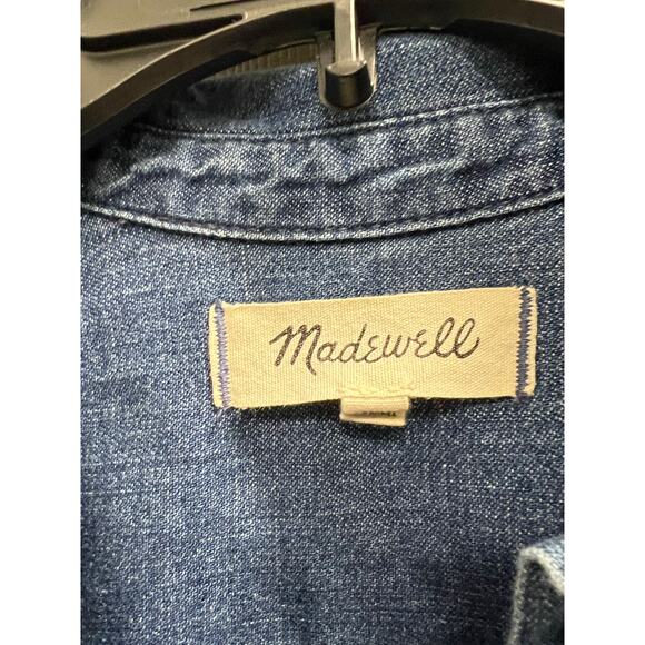 Madewell denim Blue Jean puff-sleeve shirtdress SZ XS - Picture 2 of 6